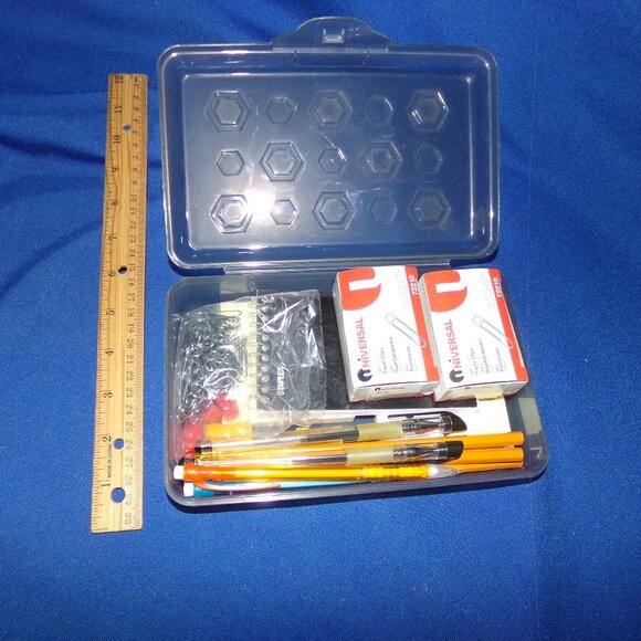 New Home Office School or College Utility Goody Pencil Box - Picture 2 of 8